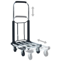 Carrello per Trasporto Pieghevole 150 kg in Alluminio Argento 146448