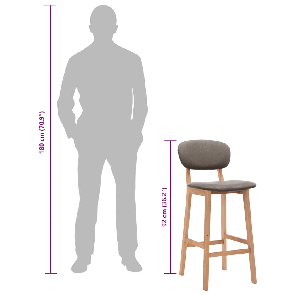 Sgabelli da Bar 2 pz Grigio Talpa in Tessuto 289376