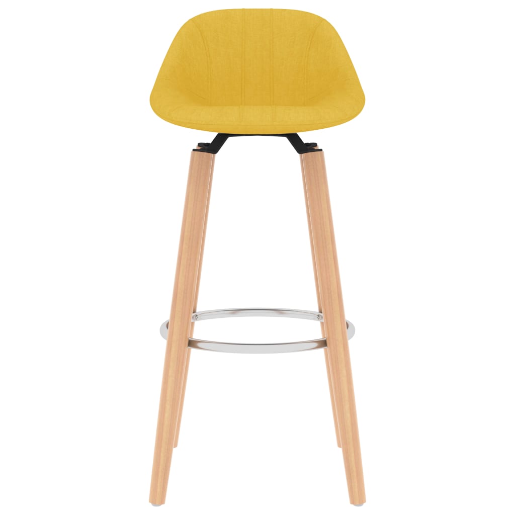 Sgabelli da Bar 2 pz Giallo Senape in Tessuto 289384