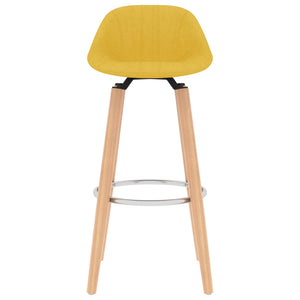 Sgabelli da Bar 2 pz Giallo Senape in Tessuto 289384