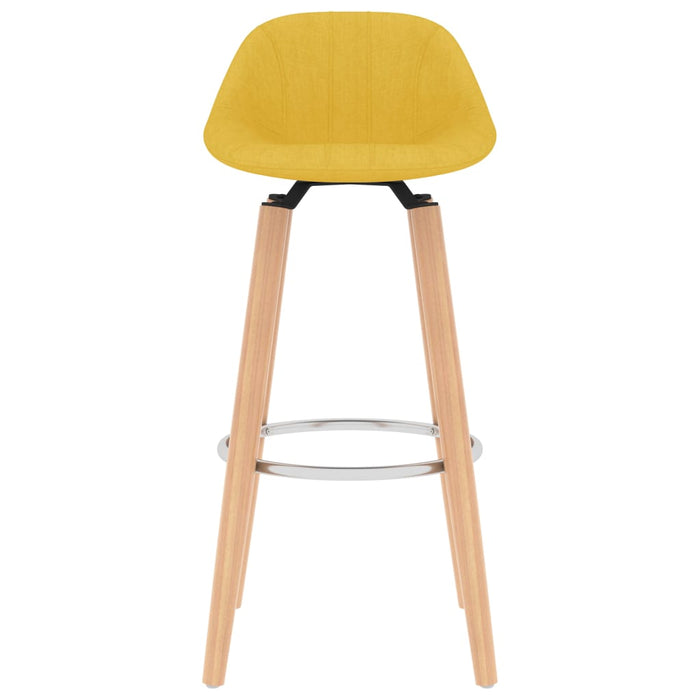 Sgabelli da Bar 2 pz Giallo Senape in Tessuto 289384