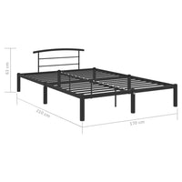 Giroletto-Struttura Letto Nero in Metallo 160x200 cm 506511