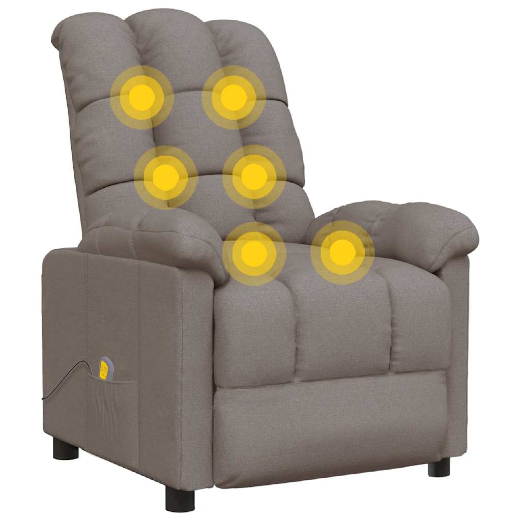 Poltrona Massaggiante Tortora in Tessuto 289814