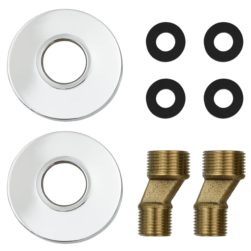 Rubinetto Vasca a 2 Maniglie con Soffione a Mano Cromato Retro 146491