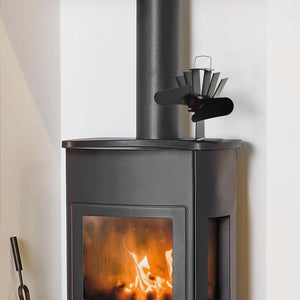 Ventola per Stufa Alimentazione a Calore 2 Lame Nero 51239