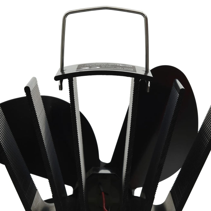 Ventola per Stufa Alimentazione a Calore 4 Lame Nero 51241