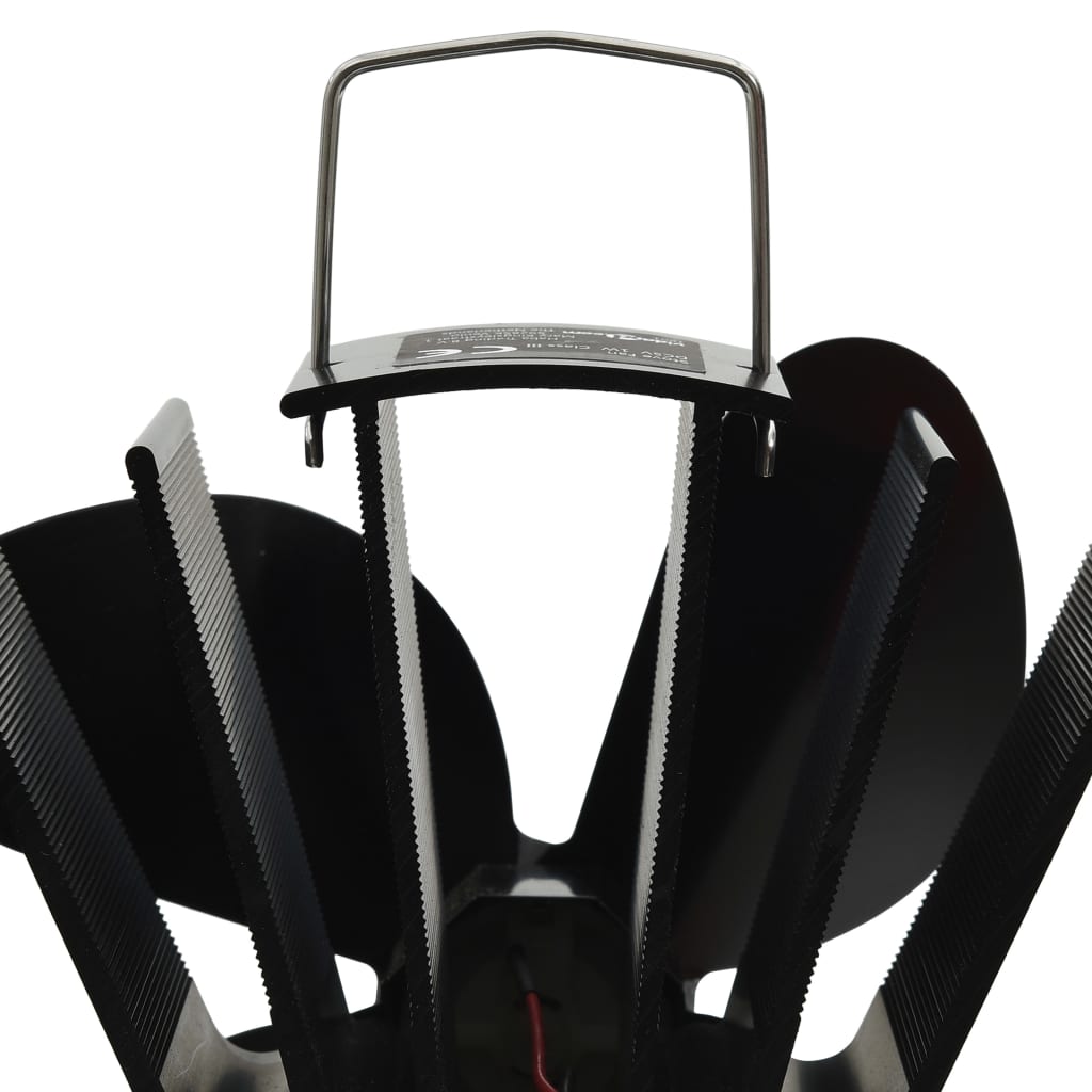Ventola per Stufa Alimentazione a Calore 4 Lame-Ventilatore per Stufa Nero 655189