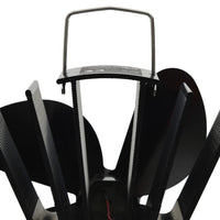 Ventola per Stufa Alimentazione a Calore 4 Lame-Ventilatore per Stufa Nero 655189