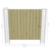 Gabbioni a Colonna 2 pz in Acciaio Zincato 20x20x190 cm cod mxl 54580
