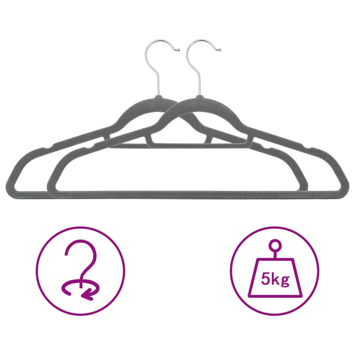 Set Appendiabiti 100 pz Antiscivolo Grigio in Vellutocod mxl 78944