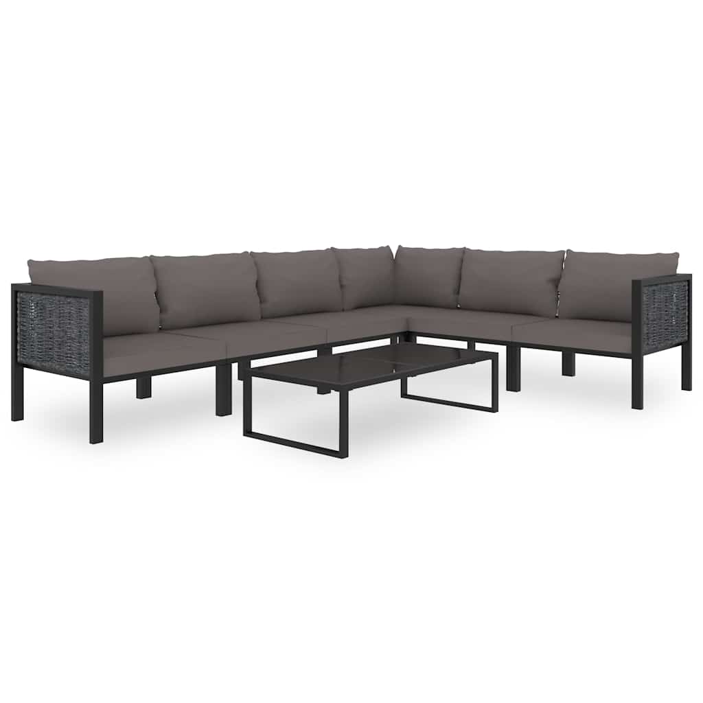 Divano Angolare Modulare-Sofa Modulare-Divanetto Bracciolo Sinistro Polyrattan Antracite 401860