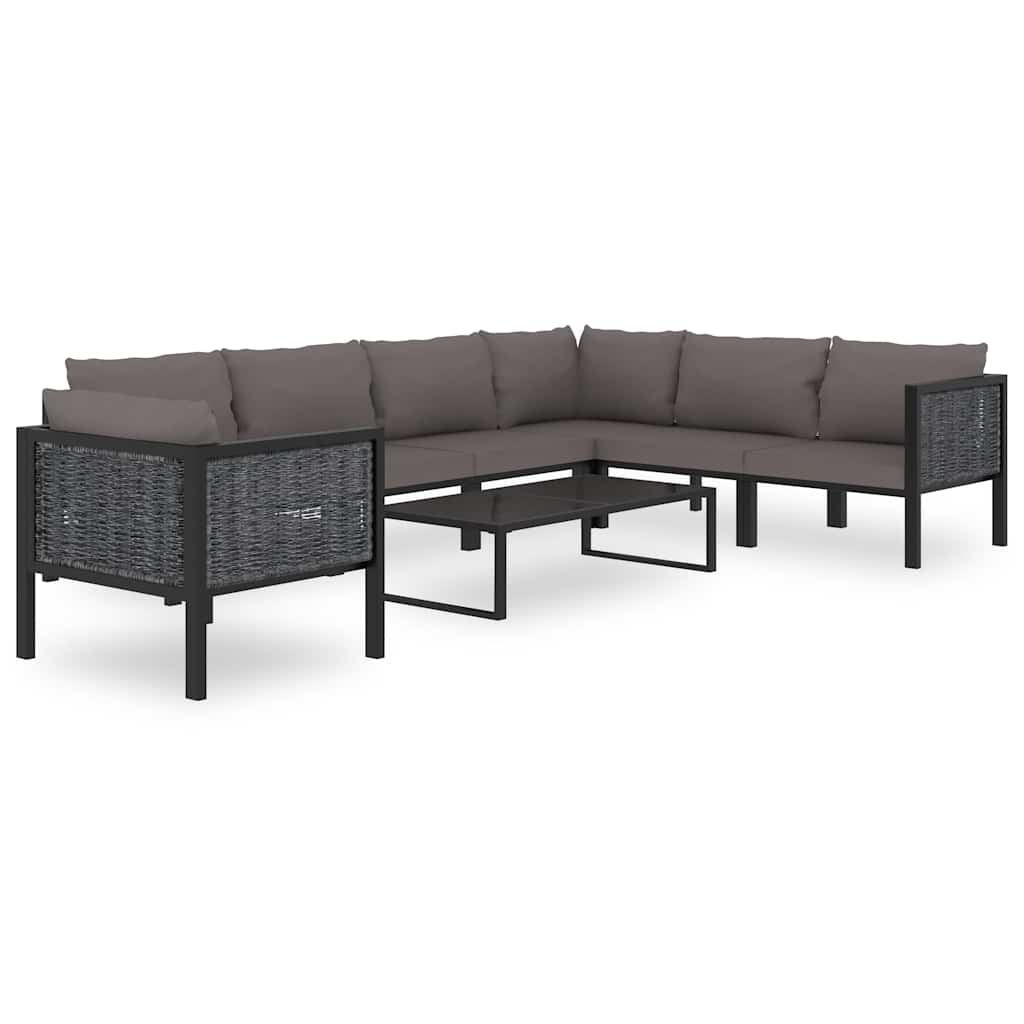 Divano Angolare Modulare-Sofa Modulare-Divanetto Bracciolo Sinistro Polyrattan Antracite 401860