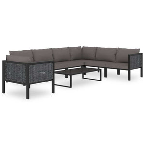Divano Angolare Modulare-Sofa Modulare-Divanetto Bracciolo Sinistro Polyrattan Antracite 397615