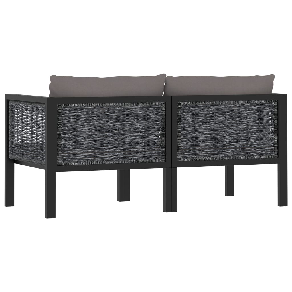 Divano a 2 Posti con Cuscini Antracite in Polyrattan cod mxl 35267