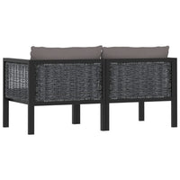 Divano a 2 Posti con Cuscini Antracite in Polyrattan cod mxl 35267