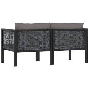 Divano a 2 Posti con Cuscini Antracite in Polyrattan cod mxl 35267