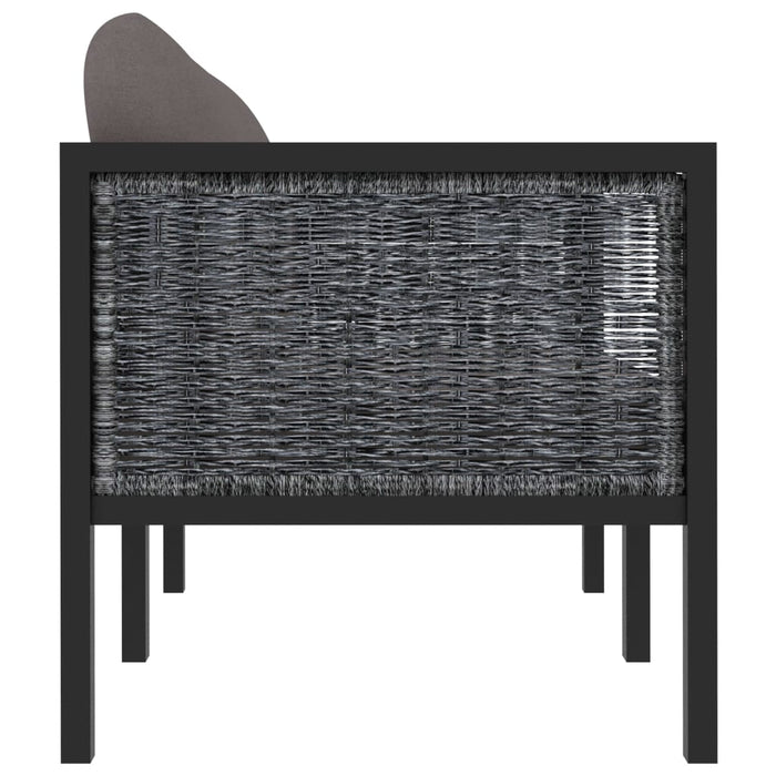 Divano a 2 Posti con Cuscini Antracite in Polyrattan cod mxl 35267