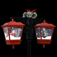 Lampione Natalizio con Babbo Natale Nero Rosso-Decorazioni natalizie 81x40x188 cm PVC