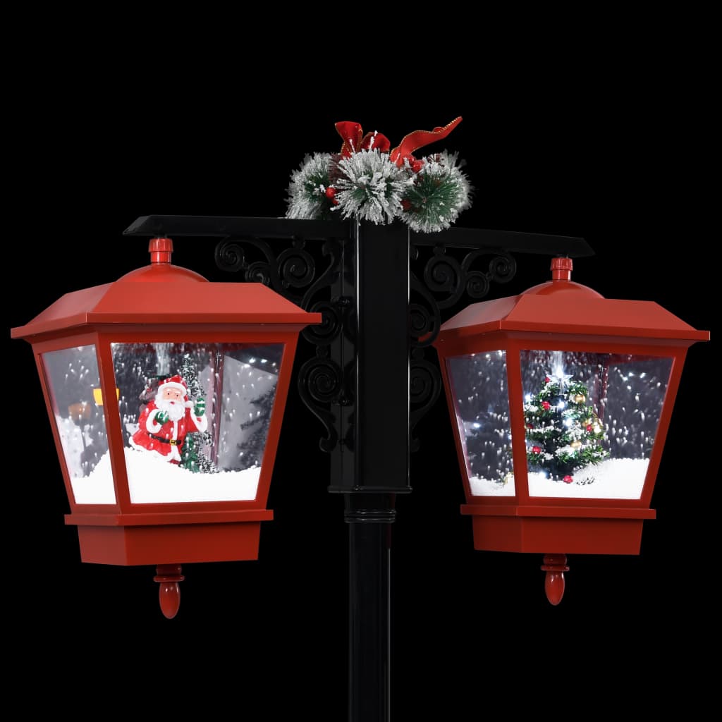 Lampione Natalizio con Babbo Natale Nero Rosso 81x40x188 cm PVC cod mxl 44997