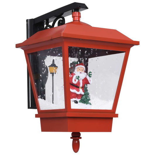 Lampada Natalizia da Parete LED e Babbo Natale Rossa-Luci decorative natalizie 40x27x45cm