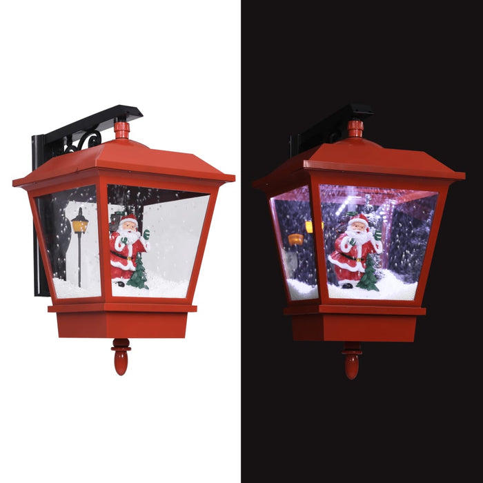 Lampada Natalizia da Parete LED e Babbo Natale Rossa 40x27x45cm cod mxl 42016