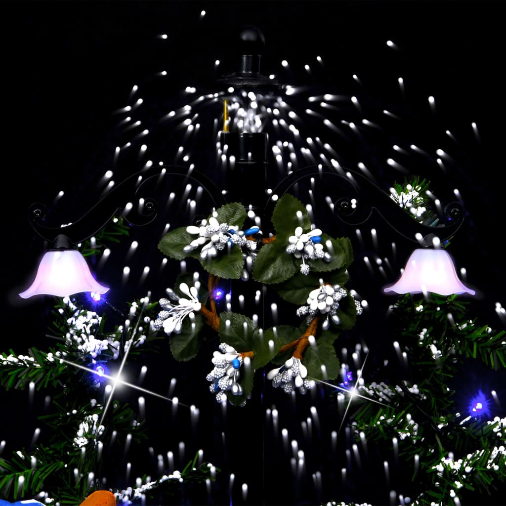 Albero di Natale con Nevicata e Base ad Ombrello Blu 75 cm PVC