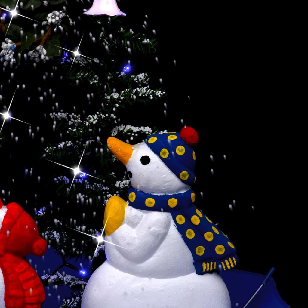 Albero di Natale con Nevicata e Base ad Ombrello Blu 75 cm PVC