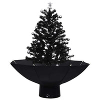 Albero di Natale con Nevicata e Base ad Ombrello Nero 75 cm PVC 289931