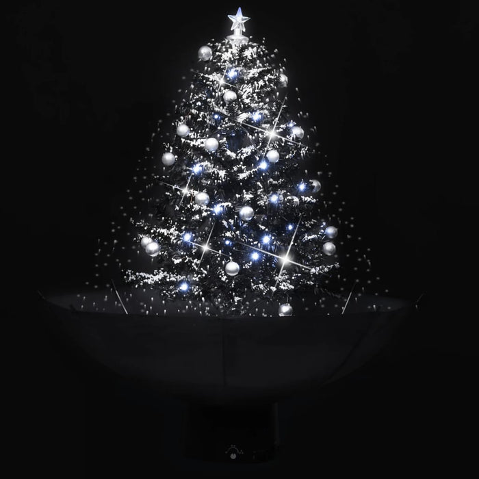Albero di Natale con Nevicata e Base ad Ombrello Nero 75 cm PVC 289931