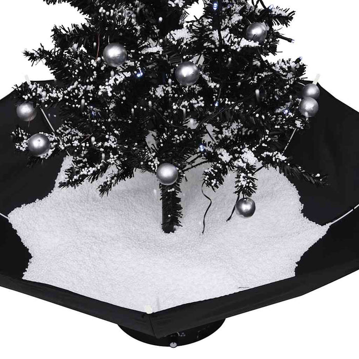 Albero di Natale con Nevicata e Base ad Ombrello Nero 75 cm PVC 289931
