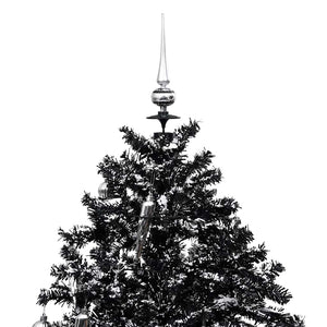 Albero di Natale con Nevicata e Base ad Ombrello Nero 140cm PVC