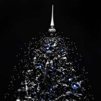 Albero di Natale con Nevicata e Base ad Ombrello Nero 140cm PVC