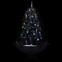 Albero di Natale con Nevicata e Base ad Ombrello Nero 170cm PVC 289933