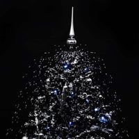 Albero di Natale con Nevicata e Base ad Ombrello-Decorazioni natalizie Nero 170cm PVC