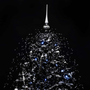 Albero di Natale con Nevicata e Base ad Ombrello-Decorazioni natalizie Nero 170cm PVC
