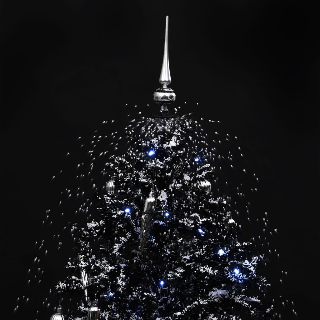 Albero di Natale con Nevicata e Base ad Ombrello Nero 170cm PVC 289933