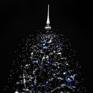 Albero di Natale con Nevicata e Base ad Ombrello Nero 170cm PVC 289933