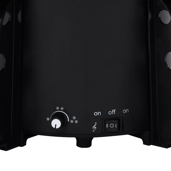 Albero di Natale con Nevicata e Base ad Ombrello-Decorazioni natalizie Nero 170cm PVC