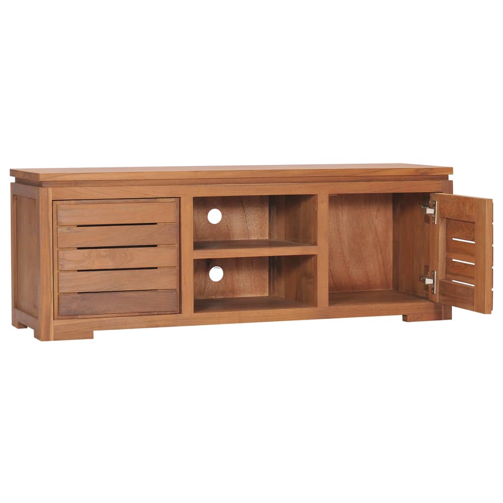Mobile Porta TV-Mobile per TV-Credenza TV 110x30x40 cm in Legno Massello di Teak