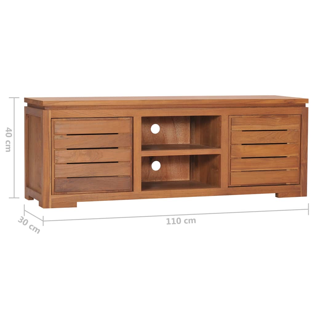 Mobile Porta TV-Mobile per TV-Credenza TV 110x30x40 cm in Legno Massello di Teak