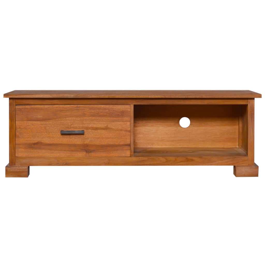 Mobile Porta TV 112x30x37 cm in Legno Massello di Teak 289083