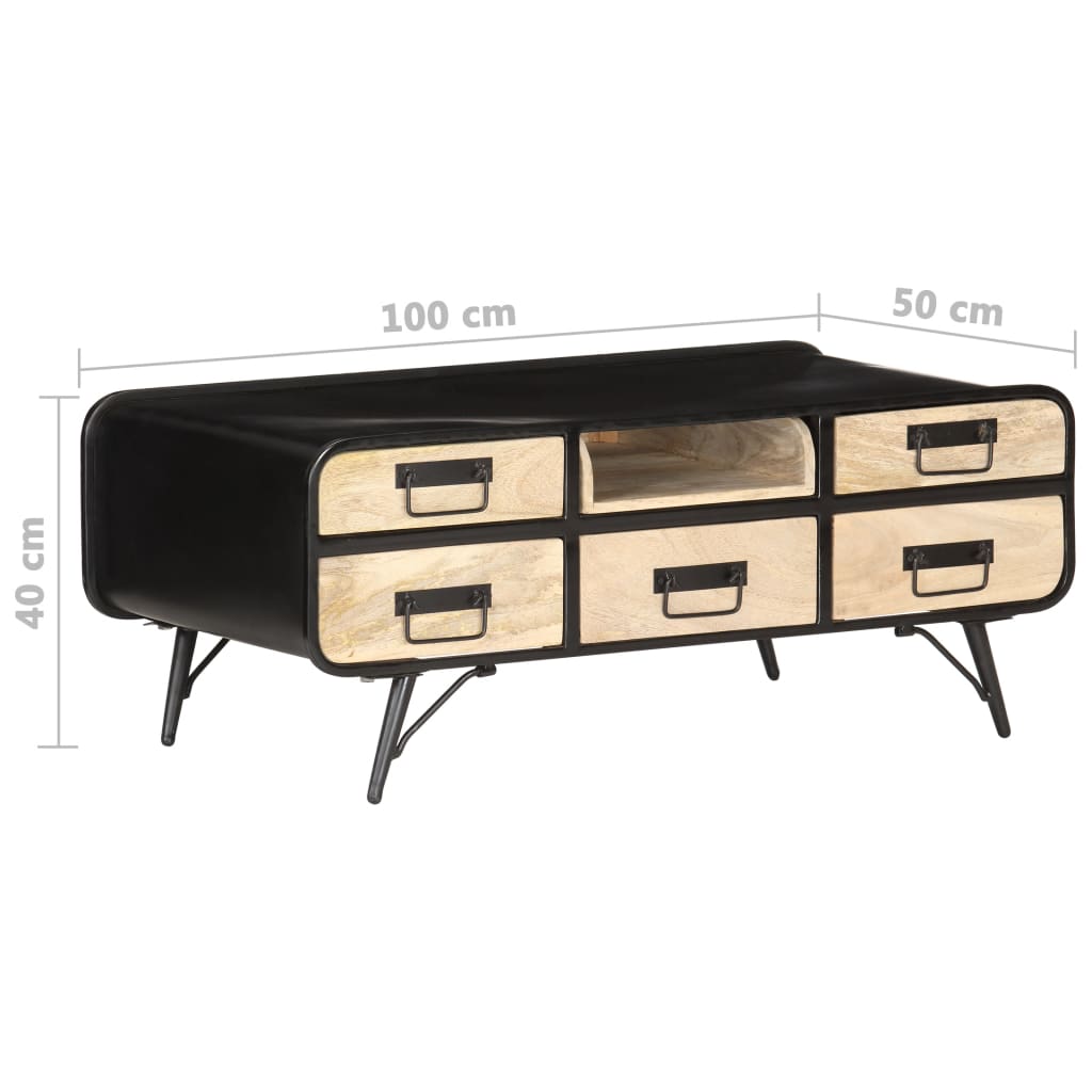 Tavolino da Salotto 100x50x40 cm in Legno Massello di Mango 287871