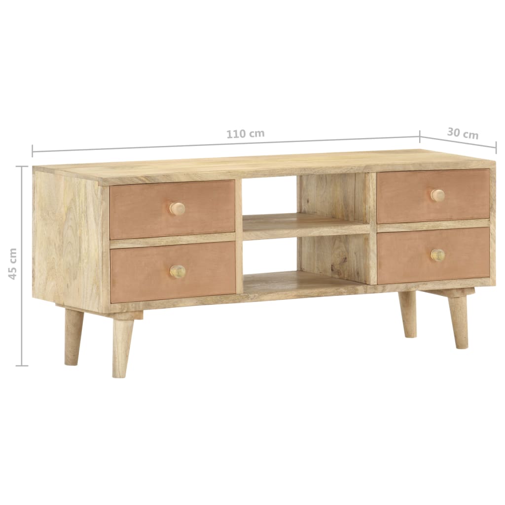 Mobile Porta TV-Mobile per TV-Credenza TV 110x30x45 cm in Legno Massello di Mango 813070