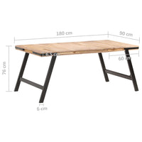 Tavolo da Pranzo 180x90x76 cm in Legno Massello di Mango  cod mxl 16300