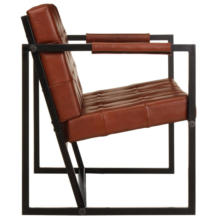 Divano a 2 Posti Marrone in Vera Pelle di Capra 288283