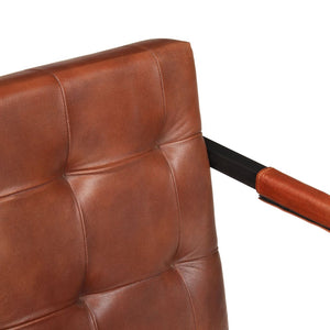 Divano a 2 posti per soggiorno interno casa marrone vera pelle di capra 02_0020608