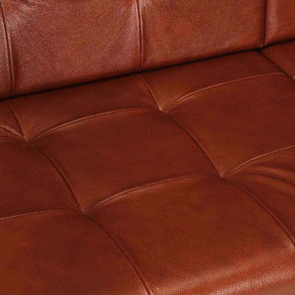 Divano a 2 Posti Marrone in Vera Pelle di Capra 288283