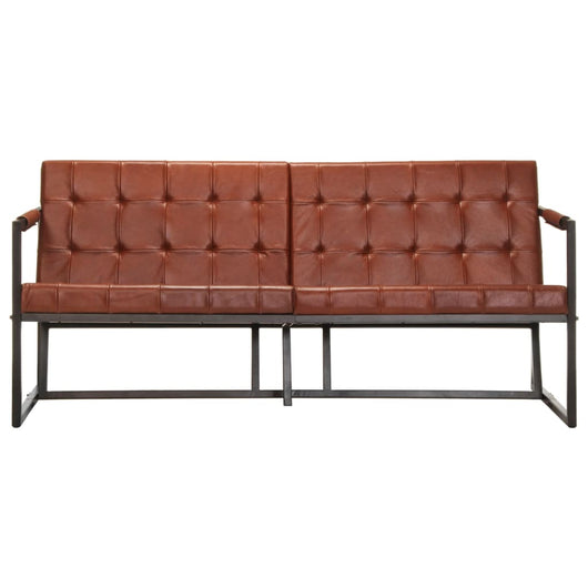 Divano a 3 Posti Marrone in Vera Pelle di Capra cod mxl 65197