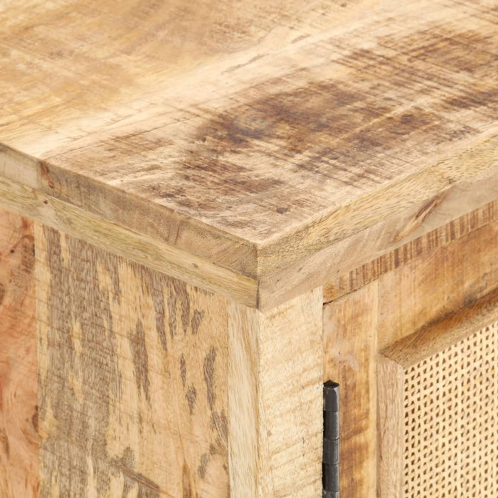 Tavolino da Salotto 90x50x35 cm Legno Massello di Mango e Canna 289089