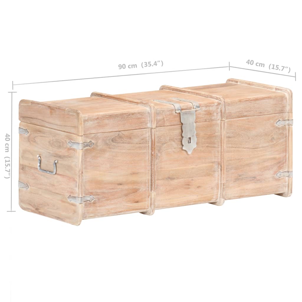 Baule 90x40x40 cm in Legno Massello di Acacia cod mxl 37168